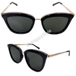 LE SPECS ​​Caliente NEW Black Gold Sunglasses Cat Eye NEW
